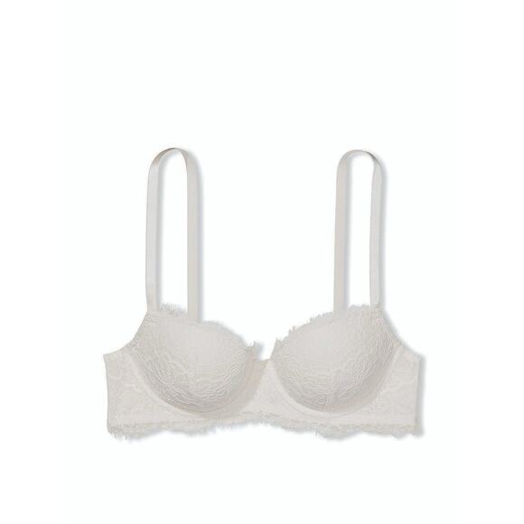 Victoria’s Secret Dream Angels Lightly-Lined Lace Demi Bra, Coconut White (40D) - Picture 1 of 3